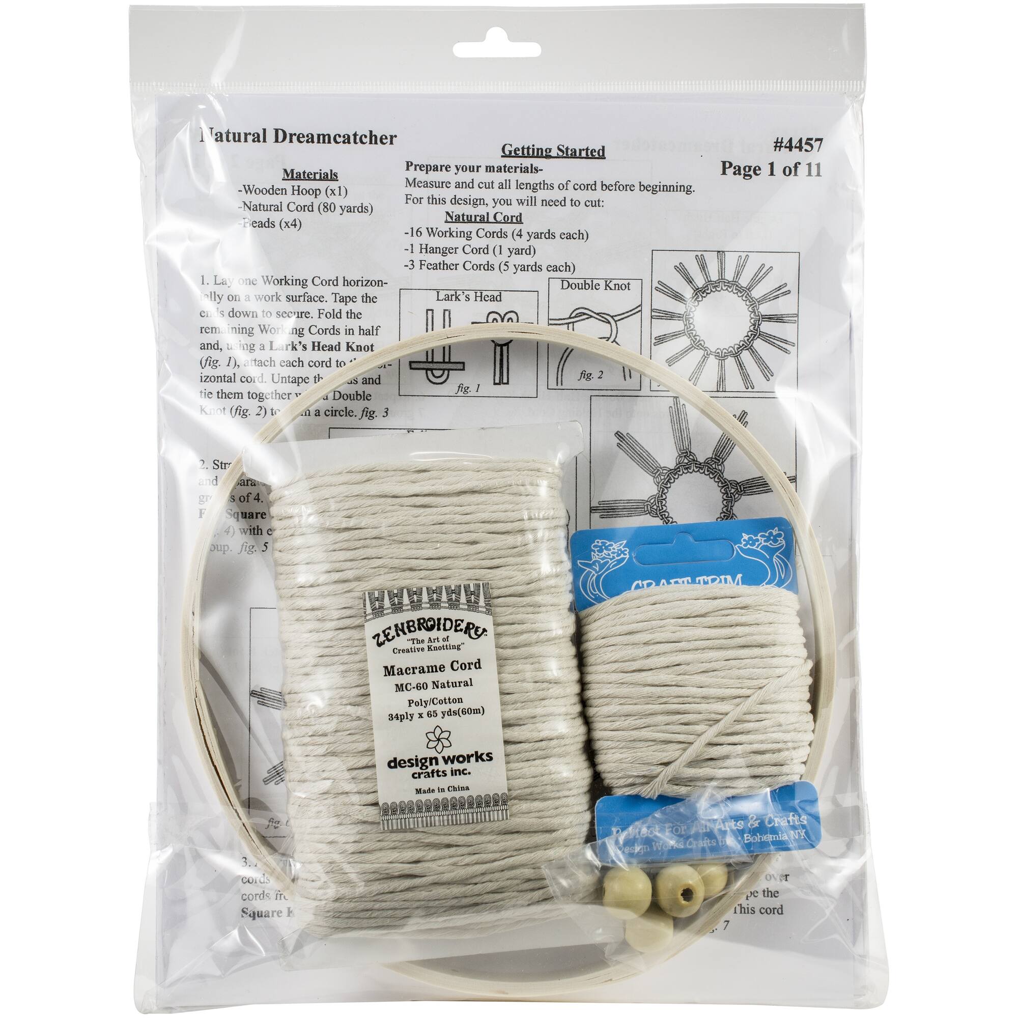 Design Works™ Zenbroidery™ Natural Dream Catcher Macramé Wall Hanging Kit